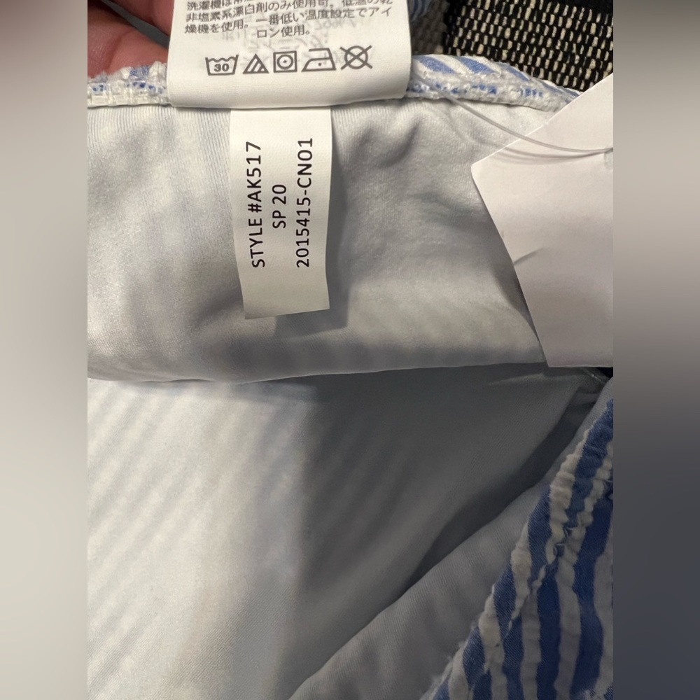 New J. Crew Blue and White Striped One-Shoulder Swimsuit! Too big for me! - Picture 7 of 11